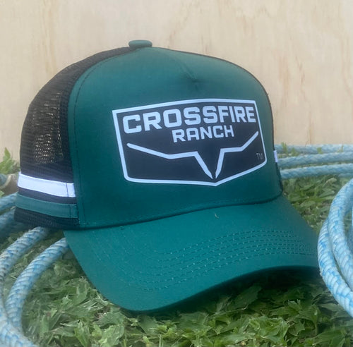 Crossfire Ranch Striped Trucker Caps