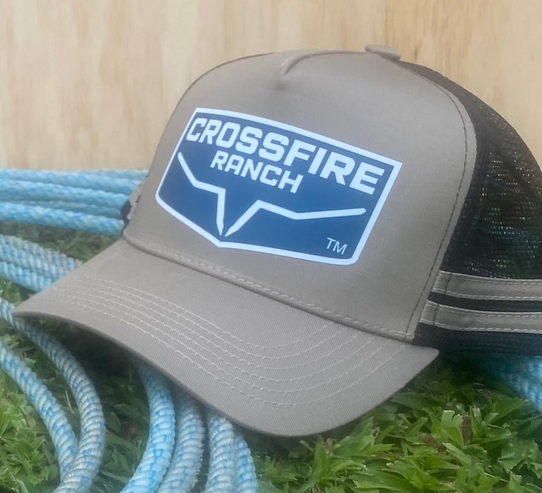 Crossfire Ranch Striped Trucker Caps