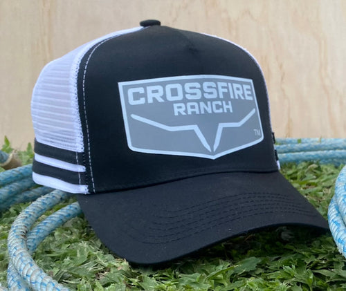 Crossfire Ranch Striped Trucker Caps