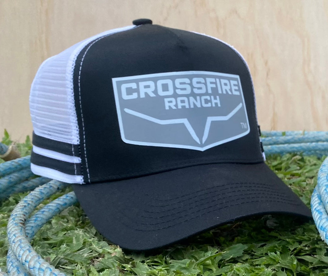 Crossfire Ranch Striped Trucker Caps