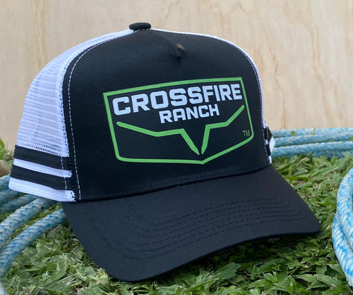 Crossfire Ranch Striped Trucker Caps