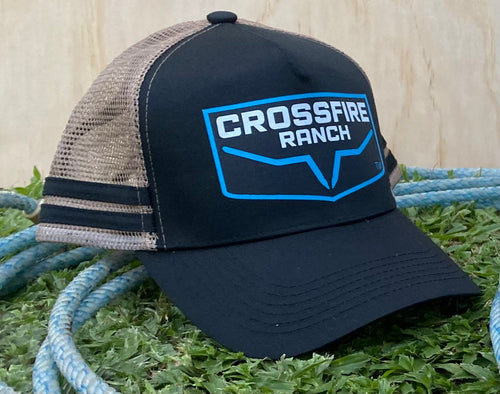 Crossfire Ranch Ponytail Striped Trucker Caps
