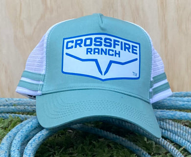 Crossfire Ranch Ponytail Striped Trucker Caps