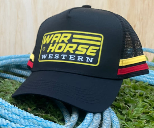 Gorra de camionero con rayas del oeste de War Horse