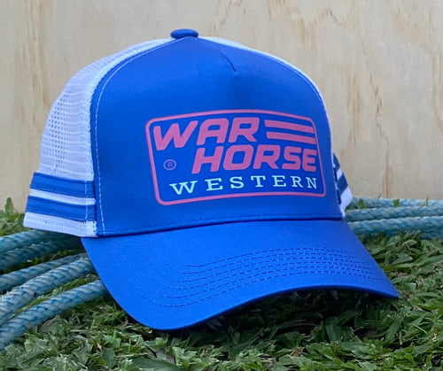 Gorra de camionero a rayas con cola de caballo estilo western de War Horse