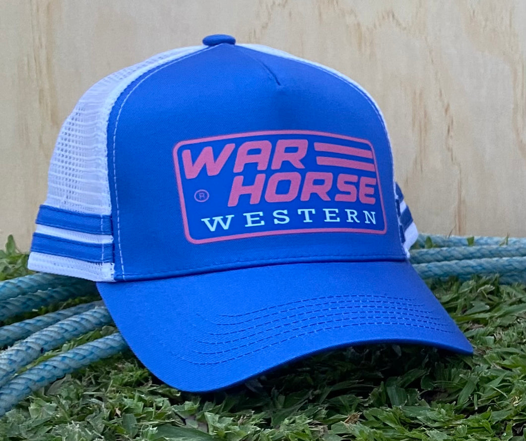 War Horse Western Ponytail Striped Trucker Caps