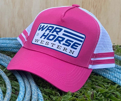 Gorra de camionero a rayas con cola de caballo estilo western de War Horse