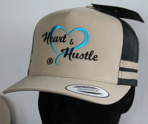 Heart and Hustle Striped snap back